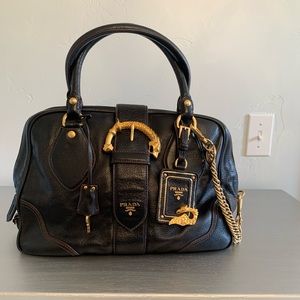 🤩EUC🤩 Prada Cervo Animalier black handbag